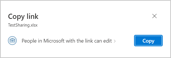 The Copy Link dialog box