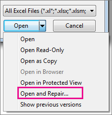 Open and repair command