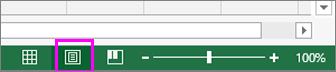 Page Layout button on the status bar