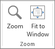 PowerPoint Zoom group with Zoom and Fit to Window