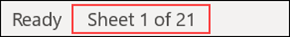 Screenshot that shows open the Navigation pane by selecting a sheet.