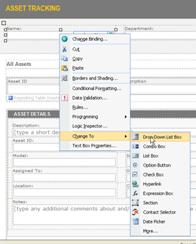 Change To menu with Drop-Down List Box selected