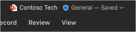 Screenshot of the title bar showing the files sensitivity label.