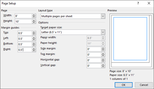 Page Setup dialog box