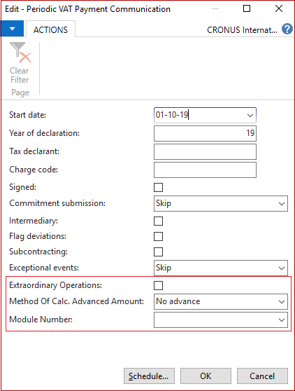 Periodic VAT Payment Communication report