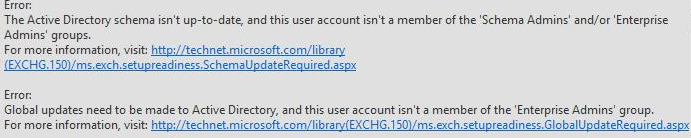 the Active Directory schema isnt up-to-date error