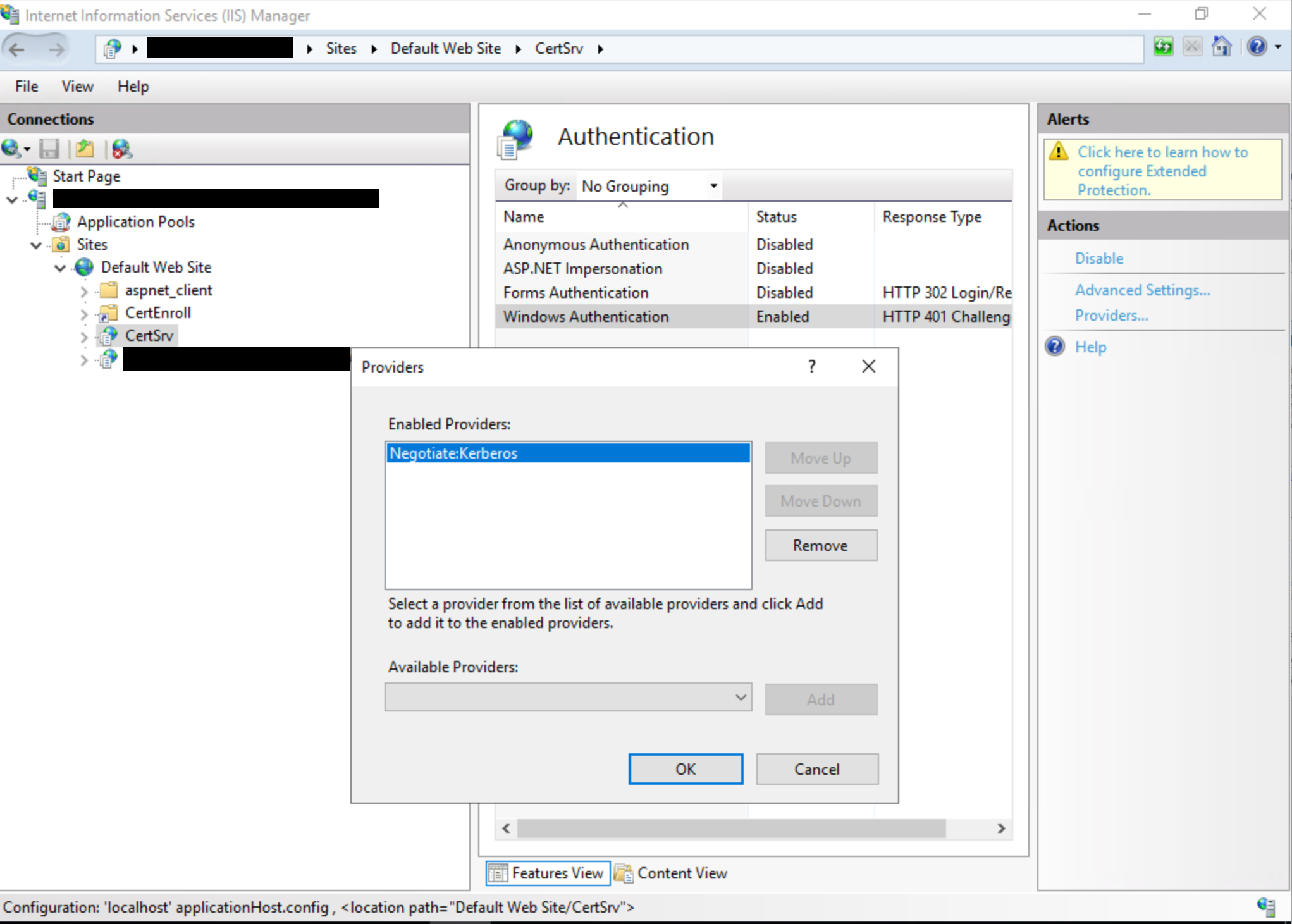 IIS Manager UI alternative view
