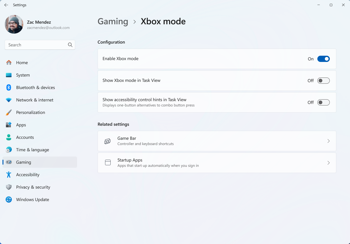 Xbox mode