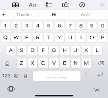 Microsoft SwiftKey full keyboard layout on iPhone