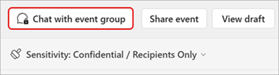 Screenshot showing how to start an event group chat.
