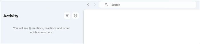 Teams activity tab