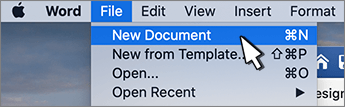New document option