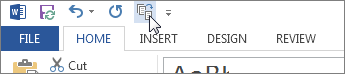 Shrink One Page button in the Quick Access Toolbar