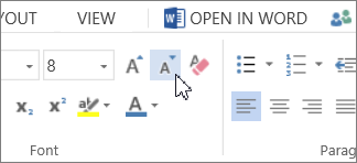 Shrink Font button
