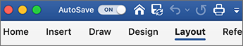 Quick access toolbar example