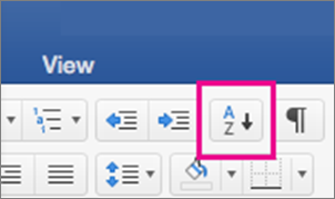On the Home tab, click the Sort button