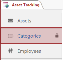Locked icon appearing on a locked table in Access