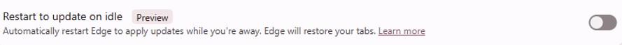 Screenshot from Edge settings page.