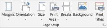 Page Setup Dialog Box Launcher