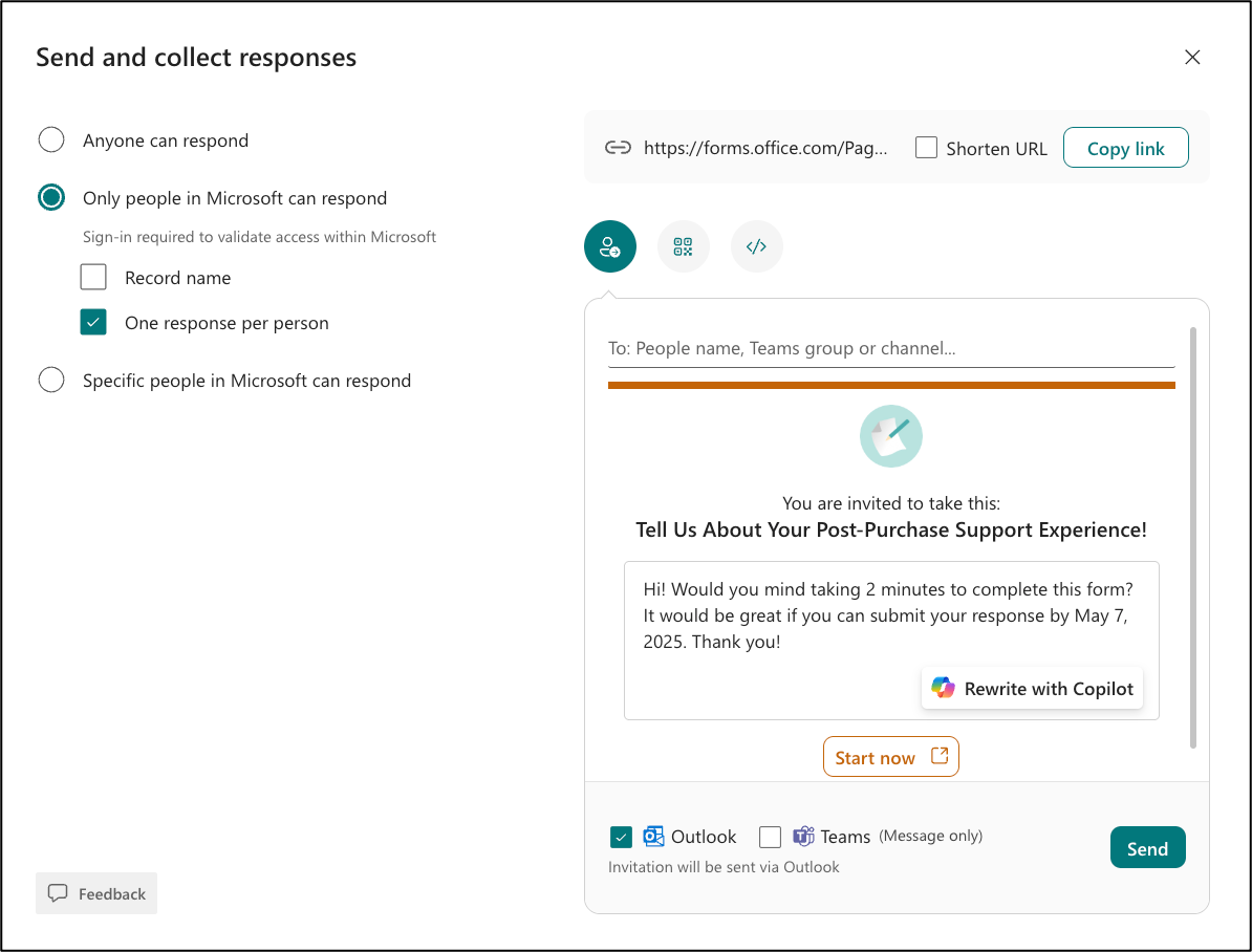 Forms distribution UI