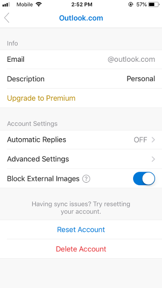 Blocking external images in Outlook Mobile