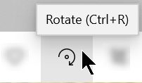 The Rotate button on the toolbar of the Photos app.