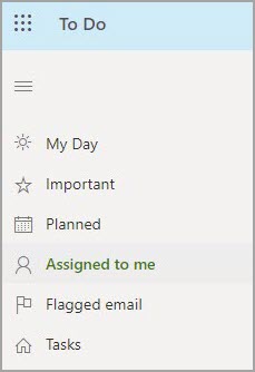 Image showing Assigned to me highlighted.