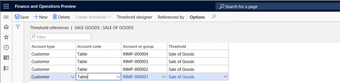 Screenshot showing Users need to define threshold reference for customers