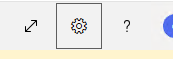 Screenshot of the Remote Desktop web client with the Settings button highlighted in the top-right corner.