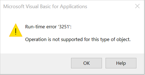 Run-time error 3251