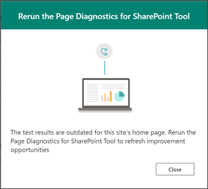 Notification to rerun the diagnotics tool