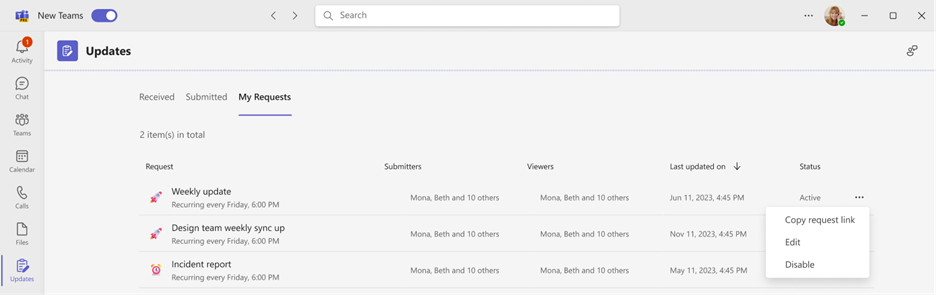 Image for Manage update requests