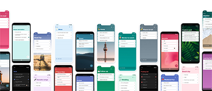 To Do on several different mobile devices, each with a different list and background
