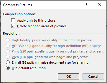 Screenshot of Compress Pictures