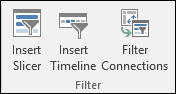 Insert Slicer option from PivotTable Tools > Analyze > Filter
