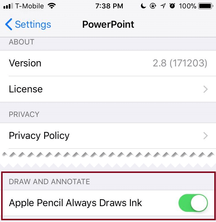 In an applications Settings you can can toggle automatic inking off or on.