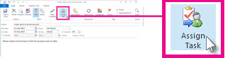 Assign task command on the ribbon