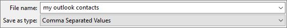 Save your contact address book as a .csv file