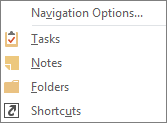 Choose More (the three dots) on the quick access bar to view navigation options