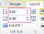 Set the height and width of a table cell