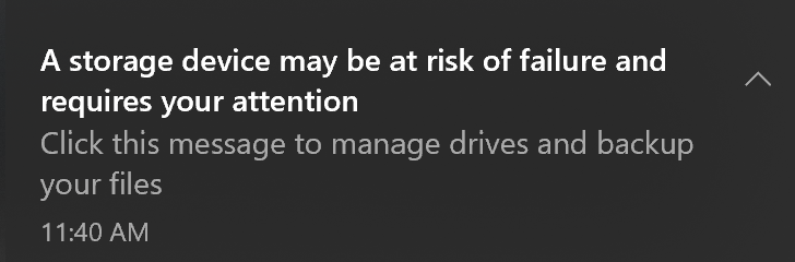 Critical alert message