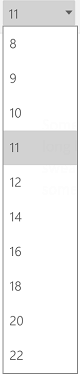 Font sizes