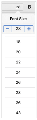 Font sizes