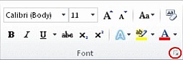 font dialog box launcher