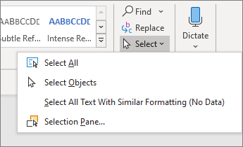 Select options on Home menu