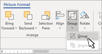 Group button under Picture Format
