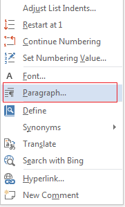 Click the Paragraph option.