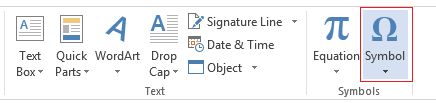 On the Insert tab, click Symbol.