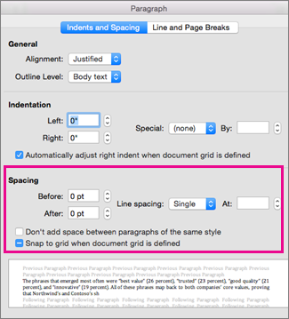 In the Paragraph dialog box, the Spacing section is highlighted