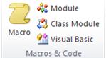 Ribbon image of Access Macros & Code group